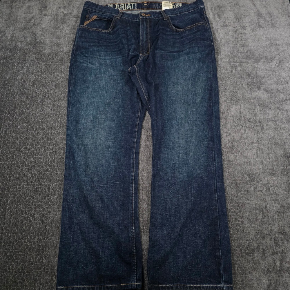 Ariat M4 Low Rise Bootcut Jeans Mens 38x30 Dark Wash Denim Relaxed Fit Cowboy